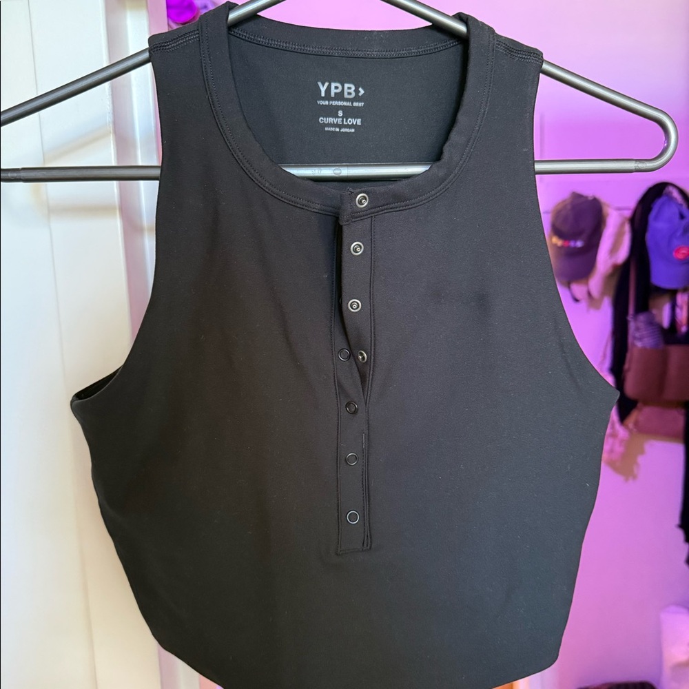 Abercrombie YPB button front workout top Curve Love Size Small